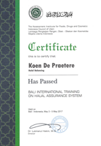 MUI-LPPOM HAS 23000 training certificate