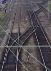 Picture of a curved railroad track